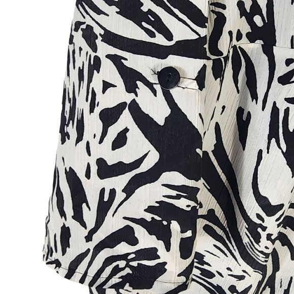 JMS Just My Size Black & White Animal Print Button Down Blouse Top 1x - Picture 6 of 8